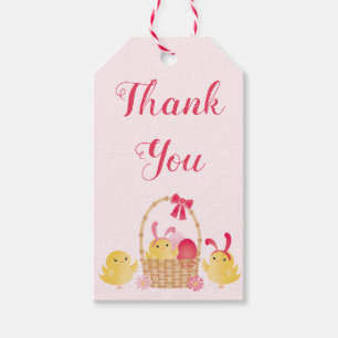 Girly Happy Oaster Chicks Pink Geschenkanhänger
