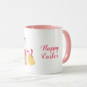 Girly Happy Oaster Chicks Pink Tasse (VorderseiteRechts)