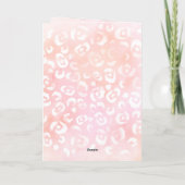 Girly Hauch Rosa Pfirsich Leopard Tier Geburtstag Karte (Rückseite)