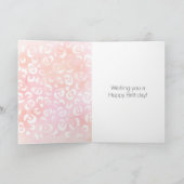 Girly Hauch Rosa Pfirsich Leopard Tier Geburtstag Karte (Innenseite)