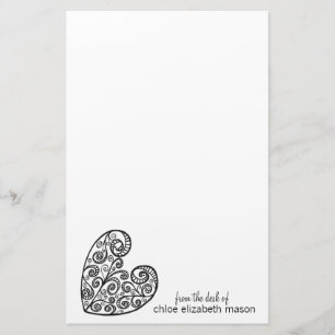Girly Heart Doodles Stationery Briefpapier