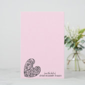 Girly Heart Doodles Stationery Briefpapier (Stehend Vorderseite)