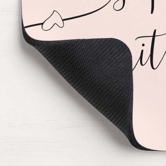 Girly Heart Script Blush Pink Mousepad (Ecke)
