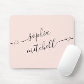 Girly Heart Script Blush Pink Mousepad (Mit Mouse)
