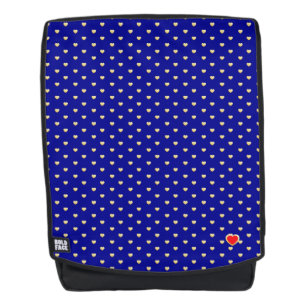 Girly Hearts Gold Imitate Foil Royal Blue Pattern Rucksack