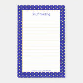 Girly Hearts Imitate Gold Foil Royal Blue Pattern Post-it Klebezettel (Vorderseite)