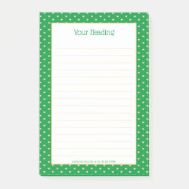 Girly Hearts Imitate Gold Foil Smaragdmuster Post-it Klebezettel