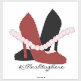 Girly Heelses Perlen Name Script Car Sticker