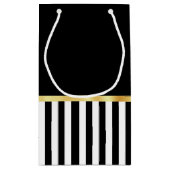 Girly heißes Rosa-Bogen-Schwarz-weiße Streifen mit Kleine Geschenktüte (Rückseite)