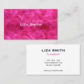 Girly helle rosa Feder-sexy Visitenkarte (Vorne/Hinten)