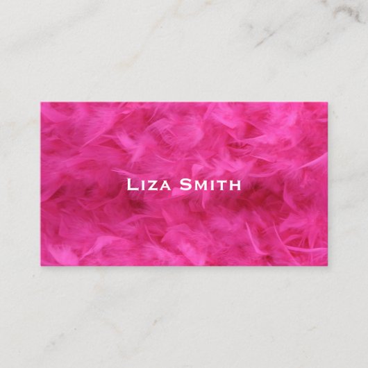 Girly helle rosa Feder-sexy Visitenkarte (Vorderseite)