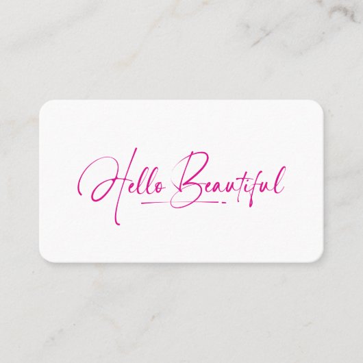 Girly Hello Beautiful Makeup Artist Beauty Qr Code Visitenkarte (Vorderseite)