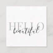 Girly Hello Beautiful Modern Minimalistisch Quadratische Visitenkarte (Vorderseite)