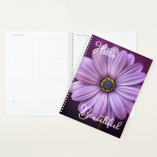 Girly Hello Beautiful Zitat Lavender Daisy Blume Planer (Anzeige)