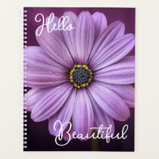 Girly Hello Beautiful Zitat Lavender Daisy Blume Planer