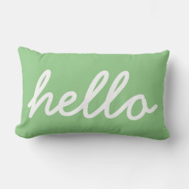 Girly Hello Mint Typografie Lumbar Pillow Lendenkissen