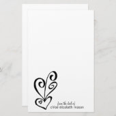 Girly Herz kritzelt Briefpapier (Vorne/Hinten)