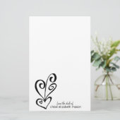 Girly Herz kritzelt Briefpapier (Stehend Vorderseite)