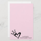 Girly Herz kritzelt Briefpapier (Vorne/Hinten)