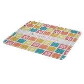 Girly Herz-Quadrat-Muster-Retro Schneidebrett (Ecke)