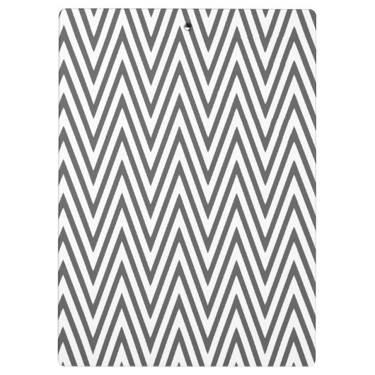 Girly Holzkohle u. rosa Zickzack Streifen Klemmbrett (Rückseite)