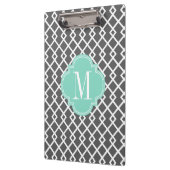 Girly Holzkohlen-u. Aqua-Diamant-Gitter Klemmbrett (Links)