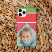 Girly Horizontal Stripes with photo Case-Mate iPhone Hülle