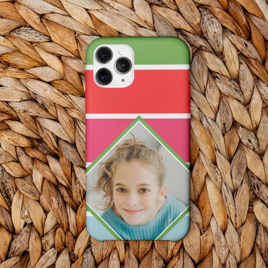 Girly Horizontal Stripes with photo Case-Mate iPhone Hülle