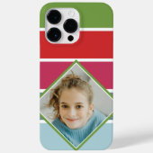Girly Horizontal Stripes with photo Case-Mate iPhone Hülle (Rückseite)