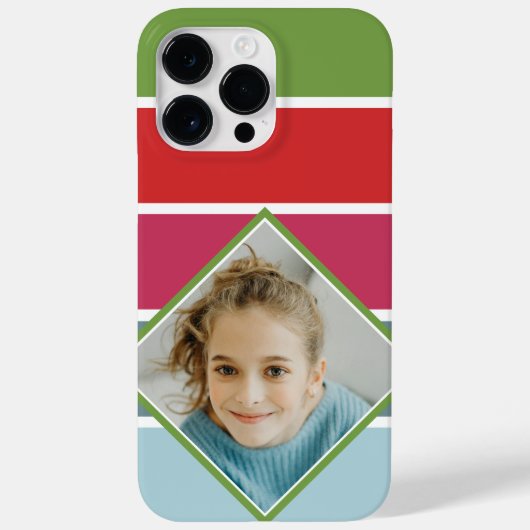 Girly Horizontal Stripes with photo Case-Mate iPhone Hülle (Rückseite)