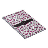 Girly Hot Pink & Black Ladybugs Gingham Name Notizblock (Rechte Seite)