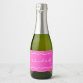 Girly Hot Pink Bridesmaid Bubbly Mini Schaumweinetikett (Vorderseite)