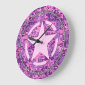 Girly Hot Pink Digital Camouflage Camo Große Wanduhr (Winkel)