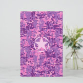 Girly Hot Pink Digital Camouflage Camouflage Briefpapier (Stehend Vorderseite)