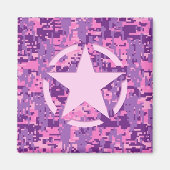 Girly Hot Pink Digital Camouflage Camouflage Magnet (Vorne)