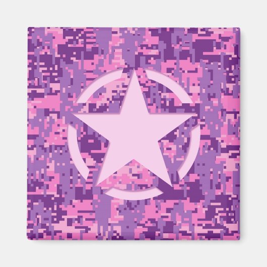 Girly Hot Pink Digital Camouflage Camouflage Magnet (Vorne)