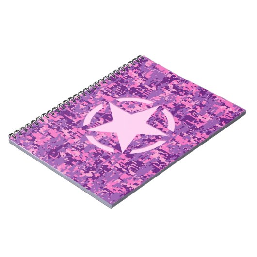Girly Hot Pink Digital Camouflage Camouflage Notizblock (Linke Seite)