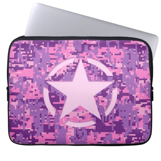 Girly Hot Pink Digital Camouflage Dekoration Laptopschutzhülle (Vorderseite)