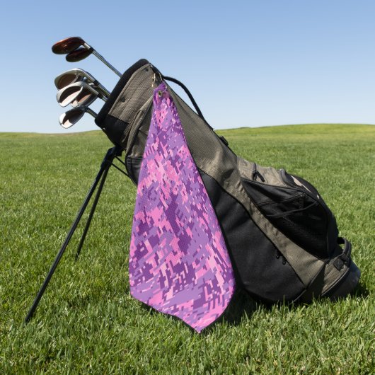 Girly Hot Pink Digital Camouflage Golfhandtuch (Gras)