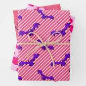 Girly Hot Pink Happy Halloween Mixed Pattern Gesch Geschenkpapier Set (Beispiel)