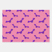 Girly Hot Pink Happy Halloween Mixed Pattern Gesch Geschenkpapier Set (Vorderseite)