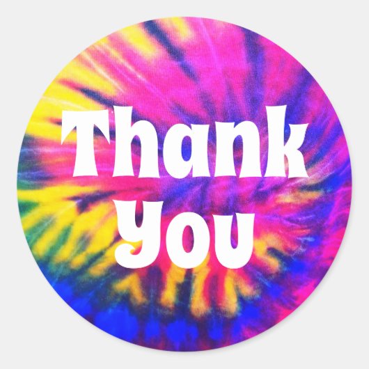 Girly Hot Pink Krawatte Dyed Vielen Dank Runder Aufkleber (Vorderseite)