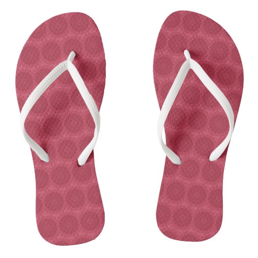 Girly Hot Pink Niedlich Floral Vacacation Beach So Badesandalen (Fußbett)
