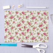 Girly hübsches rosa Blumendruck-Muster Seidenpapier (Handwerk)