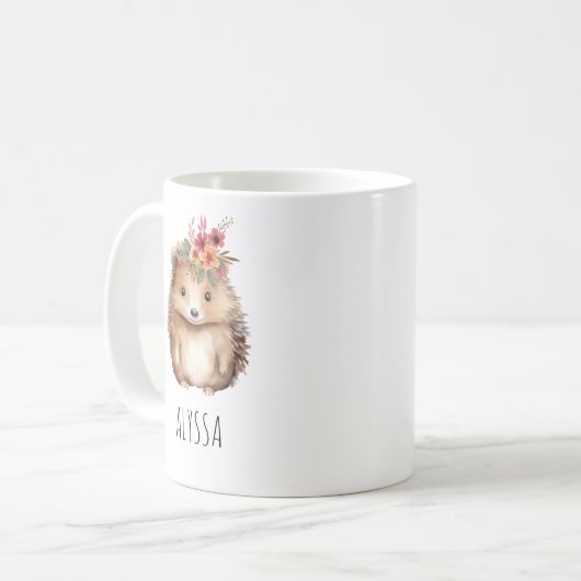 Girly Igel Kaffeetasse (Vorderseite Links)