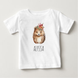 Girly Igel Personalisiert Baby T-shirt