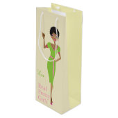 Girly Illustration des Geschenktüte Für Weinflaschen (Vorderseite Schrägansicht)