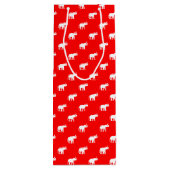 Girly Illustration des roten Elefanten Geschenktüte Für Weinflaschen (Rückseite)