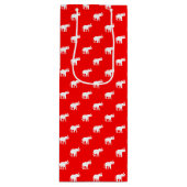 Girly Illustration des roten Elefanten Geschenktüte Für Weinflaschen (Vorderseite)