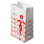 Girly Illustration des roten Elefanten Kleine Geschenktüte (Vorderseite Schrägansicht)